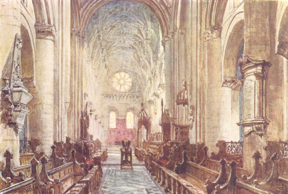 OXFORD. Interior of the Cathedral of Christ Church 1903 old antique print